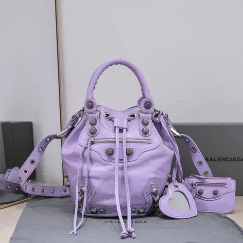 Balenciaga Original Bucket Bag Authentic Leather Drawstring Luxury