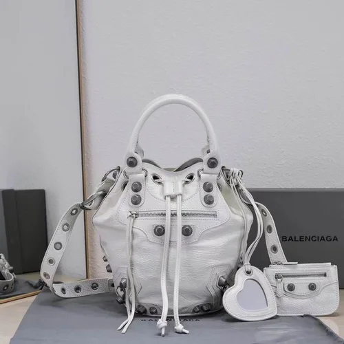 Balenciaga Original Bucket Bag Authentic Leather Drawstring Luxury