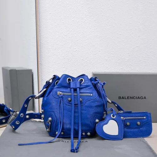 Balenciaga Original Bucket Bag Authentic Leather Drawstring Luxury