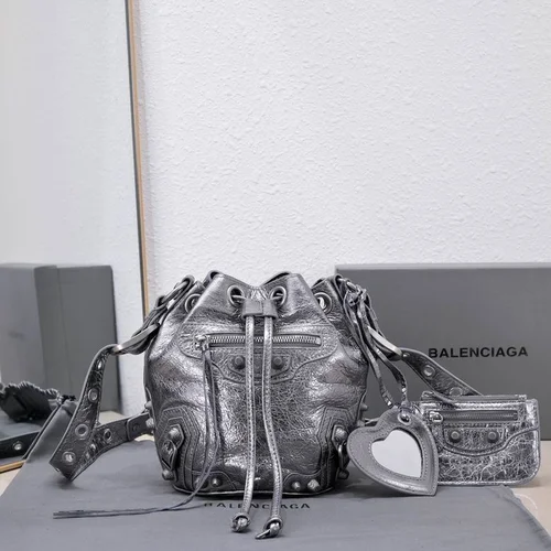 Balenciaga Original Bucket Bag Authentic Leather Drawstring Luxury