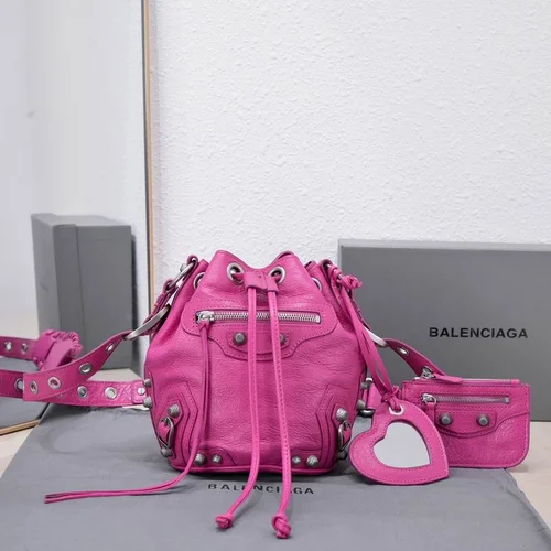 Balenciaga Original Bucket Bag Authentic Leather Drawstring Luxury