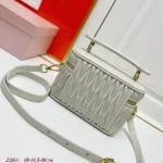 Miu Miu Makeup Cosmetic Pouch Women Luxury Matelasse