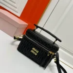 Miu Miu Makeup Cosmetic Pouch Women Luxury Matelasse