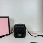 Miu Miu Makeup Cosmetic Pouch Women Luxury Matelasse