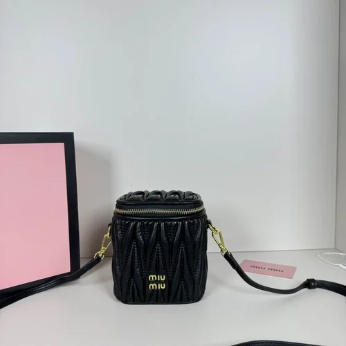 Miu Miu Makeup Cosmetic Pouch Women Luxury Matelasse