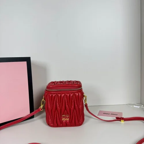 Miu Miu Makeup Cosmetic Pouch Women Luxury Matelasse