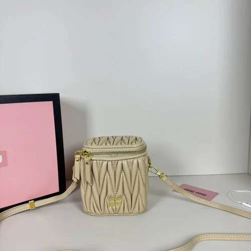 Miu Miu Makeup Cosmetic Pouch Women Luxury Matelasse