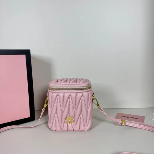 Miu Miu Makeup Cosmetic Pouch Women Luxury Matelasse