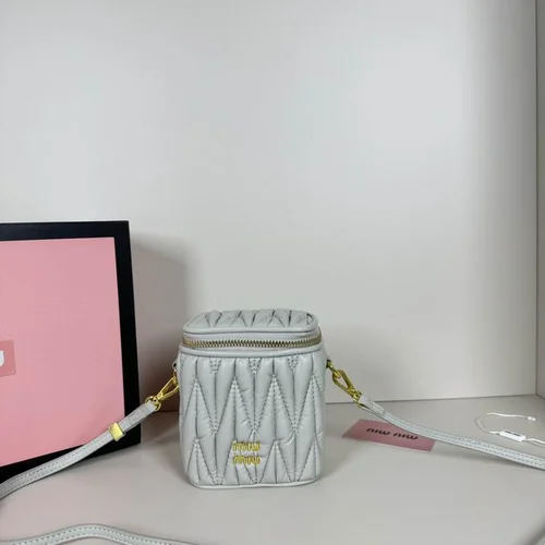 Miu Miu Makeup Cosmetic Pouch Women Luxury Matelasse