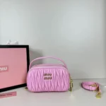 11 Miu Miu Camera Bag Small Women Luxury Matelasse Leather