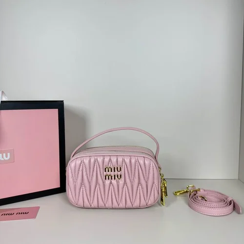 11 Miu Miu Camera Bag Small Women Luxury Matelasse Leather