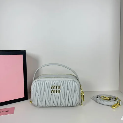 11 Miu Miu Camera Bag Small Women Luxury Matelasse Leather