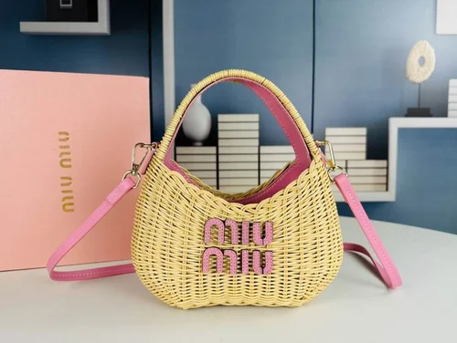 11 Miu Miu Basket Bag Medium Women Luxury Raffia Designer
