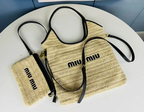 11 Miu Miu Basket Bag Medium Women Luxury Raffia Designer