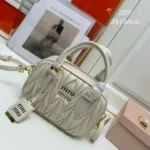 11 Miu Miu Bowling Bag Medium Women Luxury Matelasse Leather