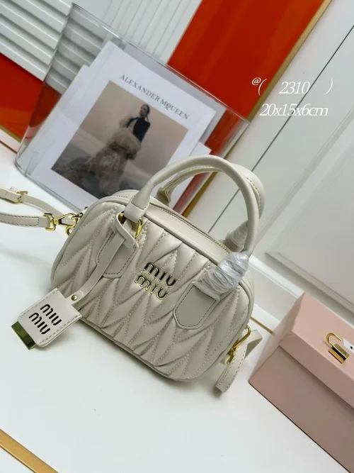 11 Miu Miu Bowling Bag Medium Women Luxury Matelasse Leather