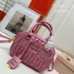 11 Miu Miu Bowling Bag Medium Women Luxury Matelasse Leather
