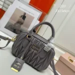 11 Miu Miu Bowling Bag Medium Women Luxury Matelasse Leather