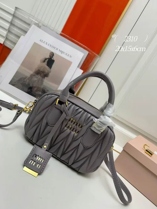 11 Miu Miu Bowling Bag Medium Women Luxury Matelasse Leather