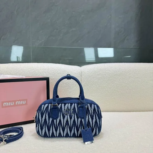 11 Miu Miu Bowling Bag Medium Women Luxury Matelasse Leather