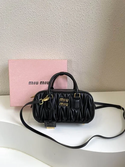 11 Miu Miu Bowling Bag Medium Women Luxury Matelasse Leather