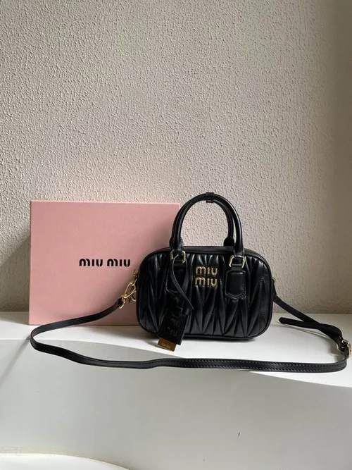 11 Miu Miu Bowling Bag Medium Women Luxury Matelasse Leather