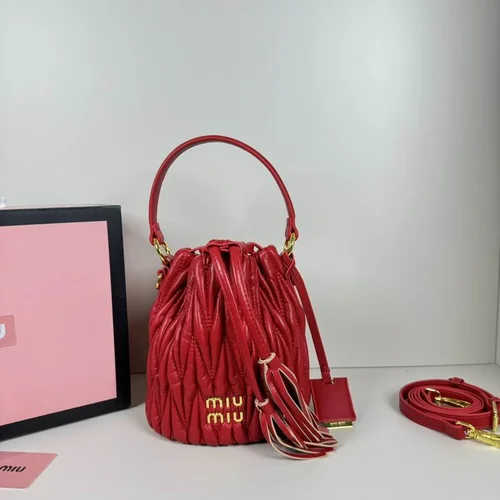 11 Miu Miu Bucket Bag Small Women Luxury Matelasse Leather