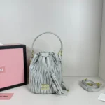 11 Miu Miu Bucket Bag Small Women Luxury Matelasse Leather