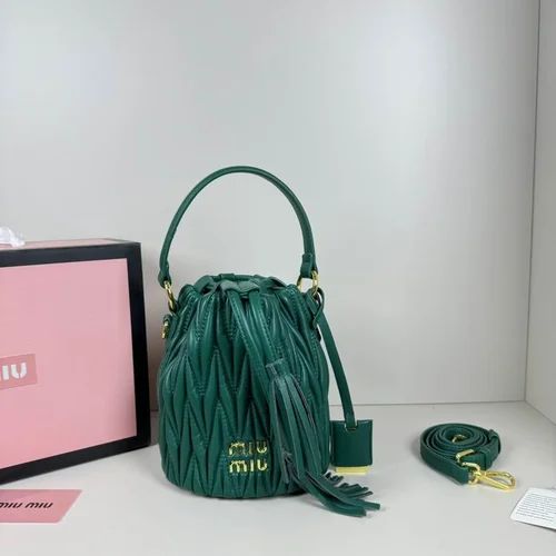 11 Miu Miu Bucket Bag Small Women Luxury Matelasse Leather