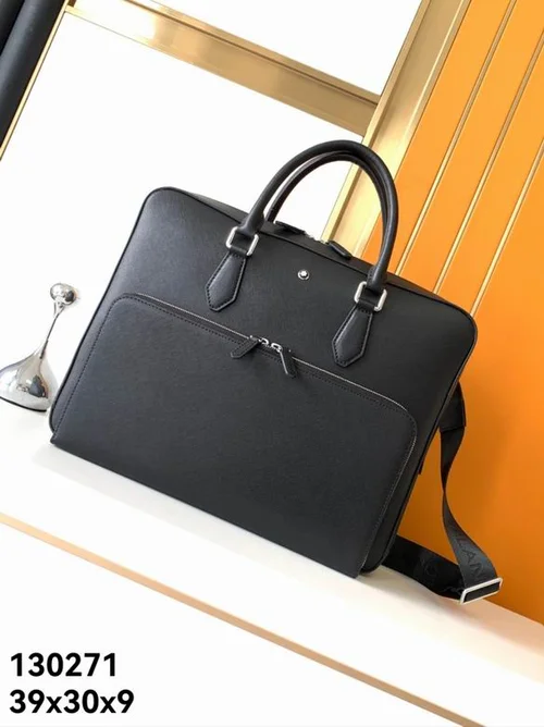 11 Montblanc Original Briefcase Men Authentic Leather Luxury