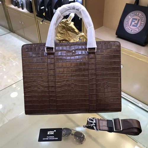 11 Montblanc Original Briefcase Men Authentic Leather Luxury