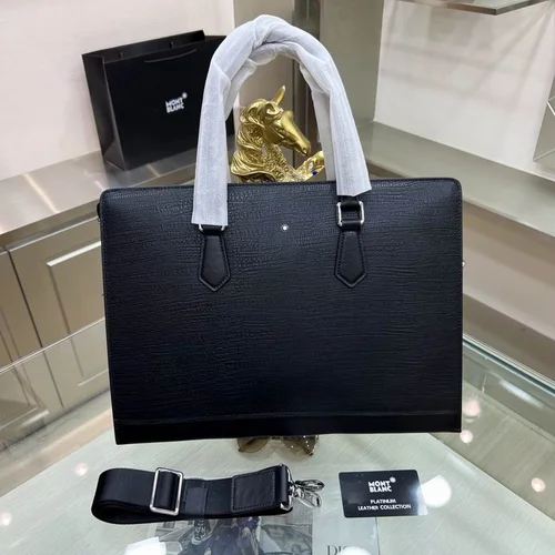 11 Montblanc Original Briefcase Men Authentic Leather Luxury