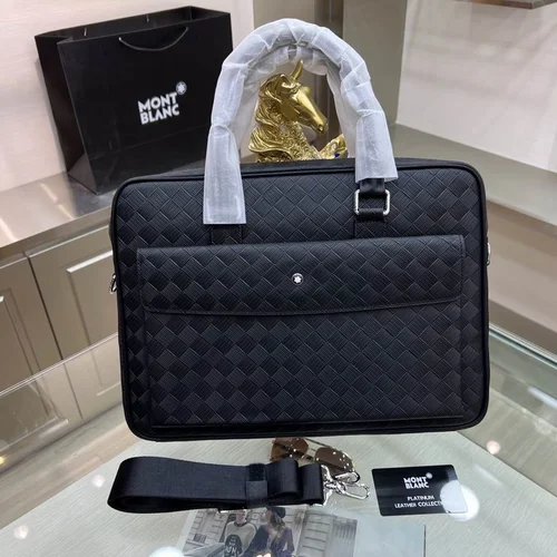 11 Montblanc Original Briefcase Men Authentic Leather Luxury