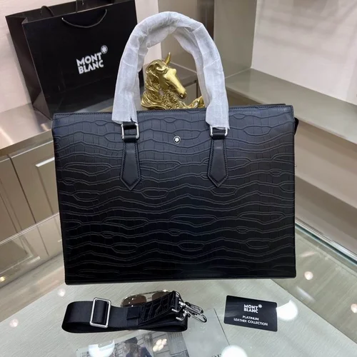 11 Montblanc Original Briefcase Men Authentic Leather Luxury