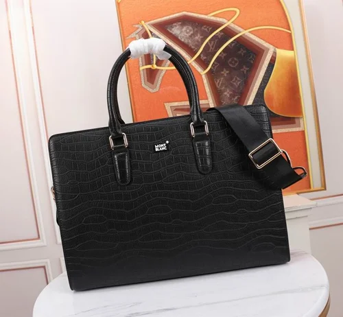 11 Montblanc Original Briefcase Men Authentic Leather Luxury