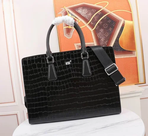 11 Montblanc Original Briefcase Men Authentic Leather Luxury