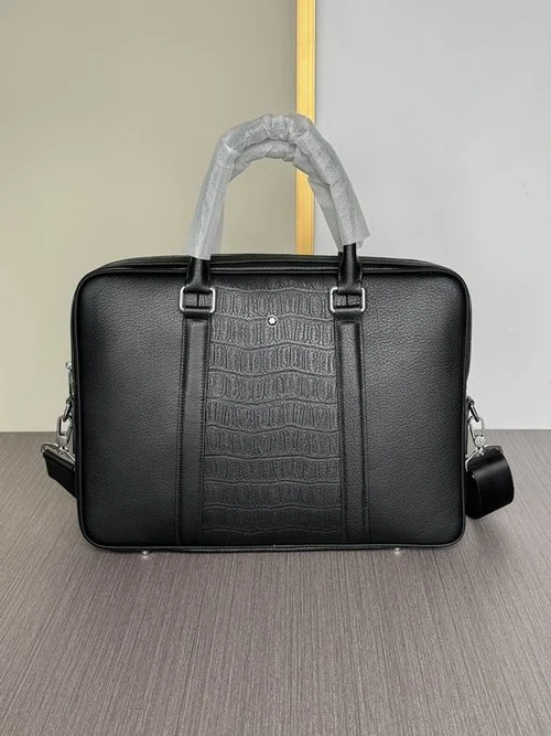 11 Montblanc Original Briefcase Men Authentic Leather Luxury