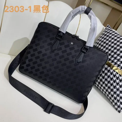 11 Montblanc Original Briefcase Men Authentic Leather Luxury