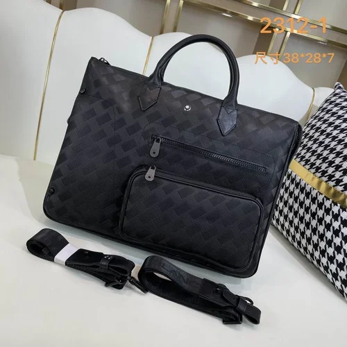 11 Montblanc Original Briefcase Men Authentic Leather Luxury