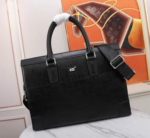 11 Montblanc Original Briefcase Men Authentic Leather Luxury