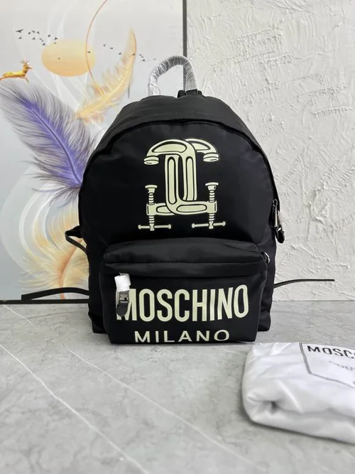 Moschino Original Backpack Large Authentic Logo Canvas