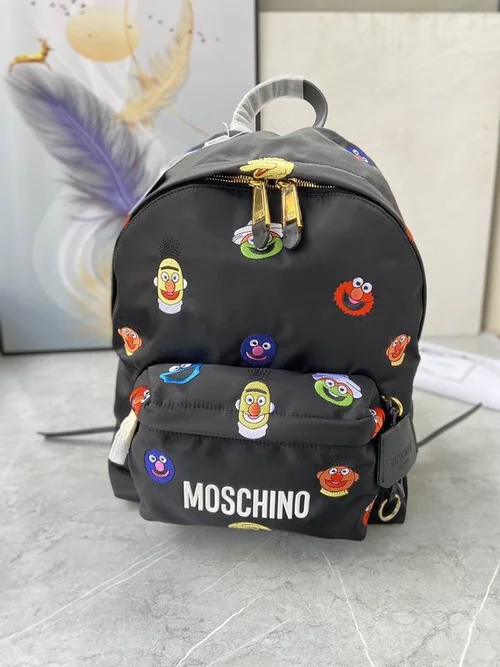 Moschino Original Backpack Large Authentic Logo Canvas