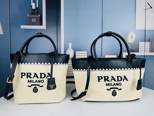 11 Prada Straw Raffia Basket Bag Women Luxury Summer Edition