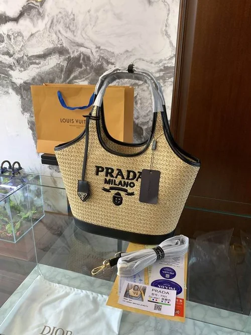 11 Prada Straw Raffia Basket Bag Women Luxury Summer Edition