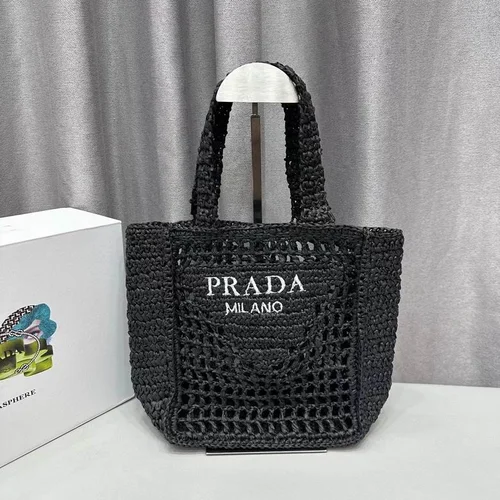 11 Prada Basket Bag Medium Women Luxury Raffia Designer