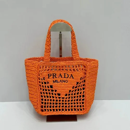 11 Prada Basket Bag Medium Women Luxury Raffia Designer