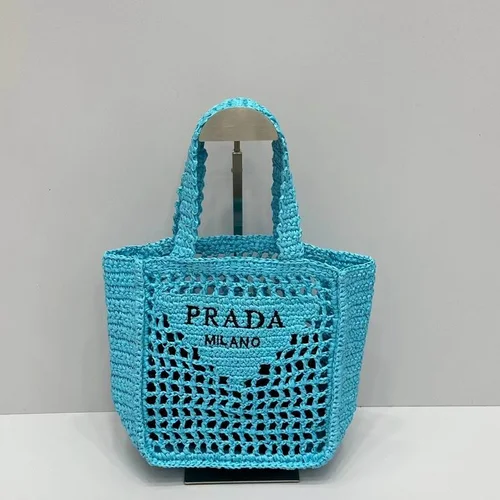 11 Prada Basket Bag Medium Women Luxury Raffia Designer