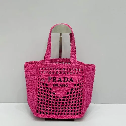 11 Prada Basket Bag Medium Women Luxury Raffia Designer