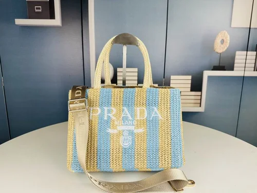 11 Prada Basket Bag Medium Women Luxury Raffia Designer