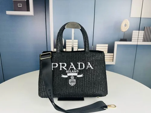 11 Prada Basket Bag Medium Women Luxury Raffia Designer
